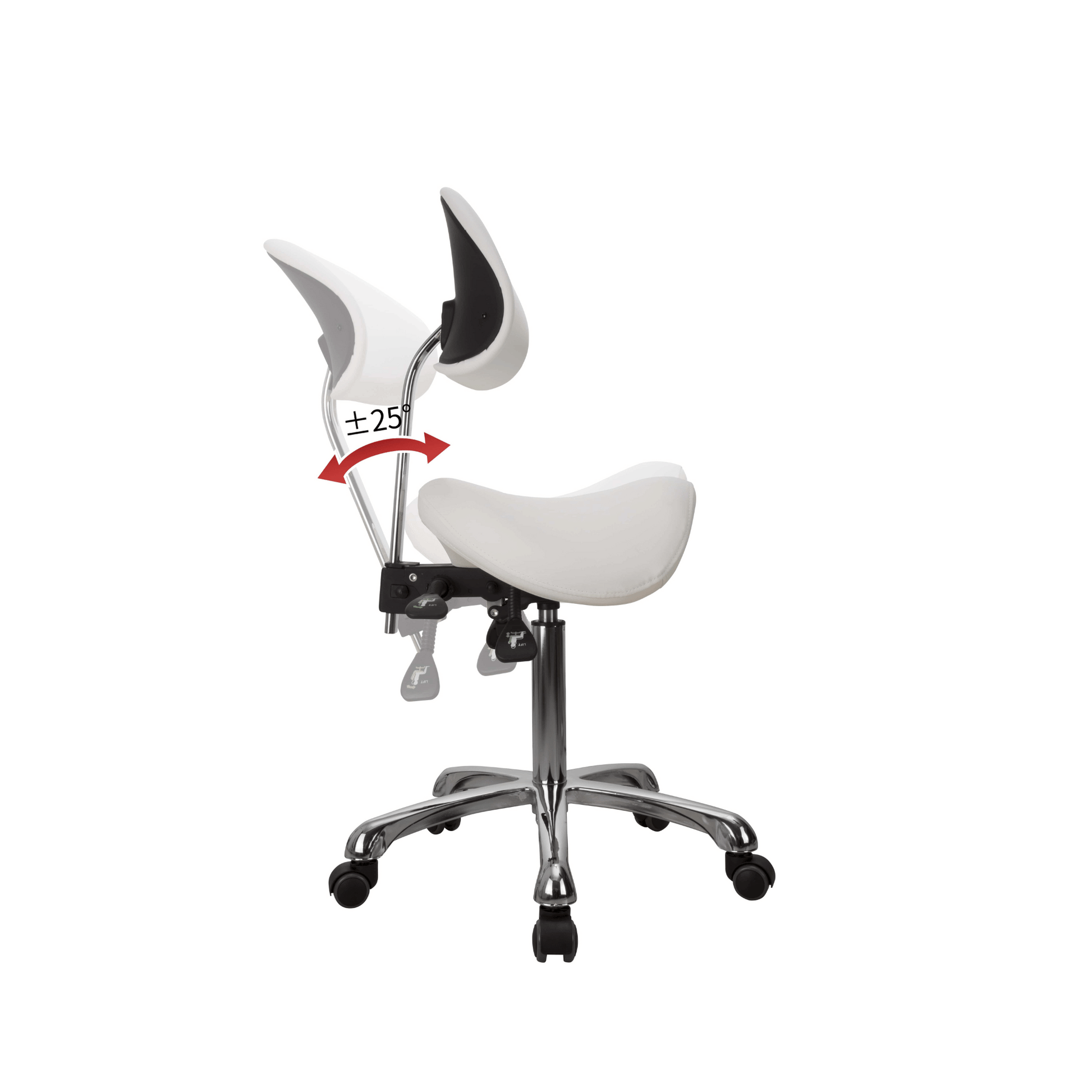The Lolli Saddle Stool White Adjustable height and back Image 1