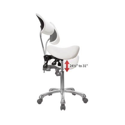 The Lolli Saddle Stool White Adjustable height and back Image 3