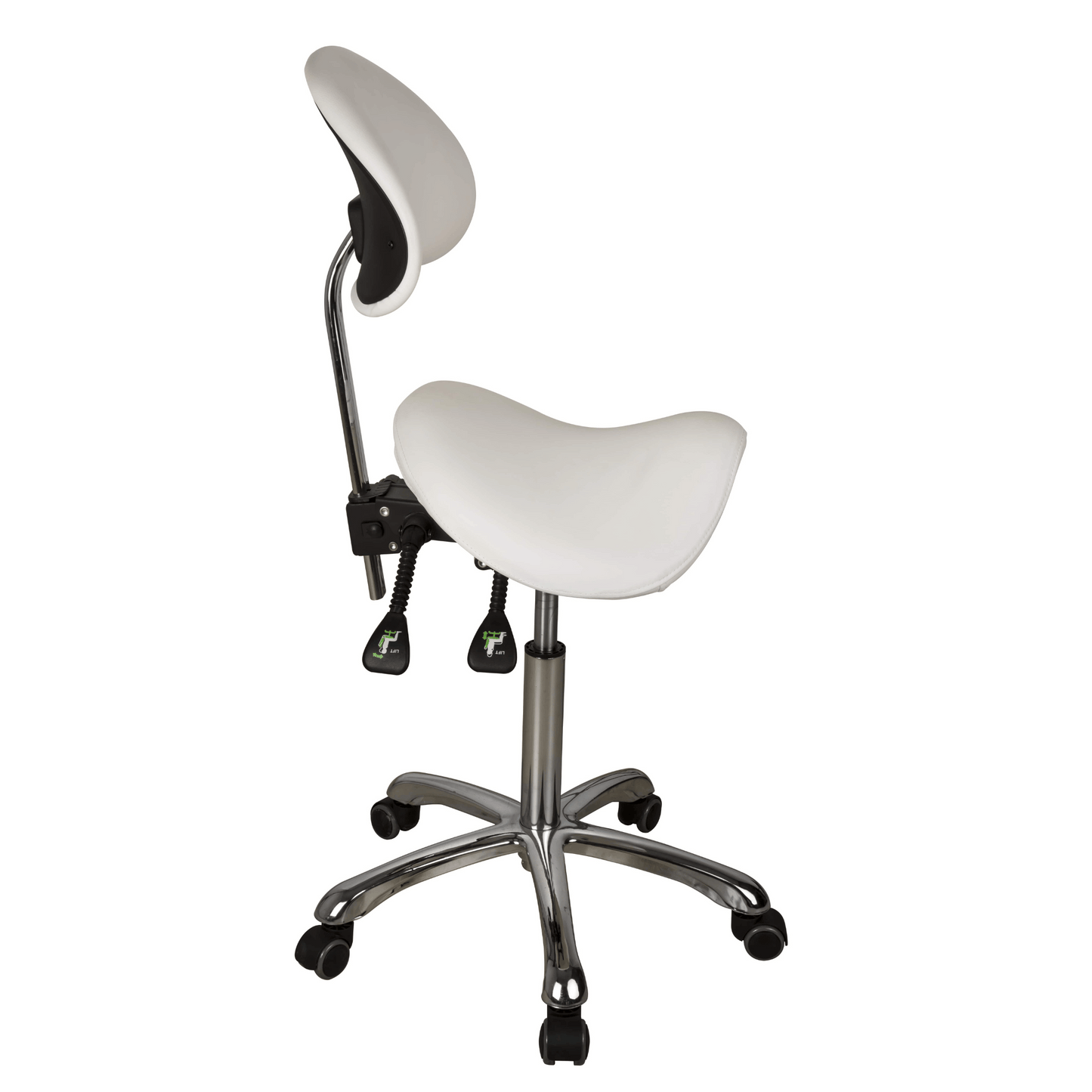 The Lolli Saddle Stool White Adjustable height and back Image 6