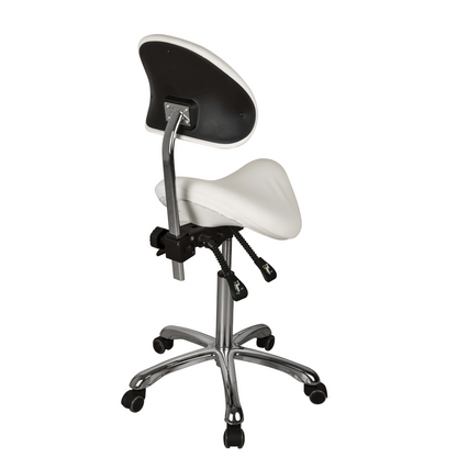The Lolli Saddle Stool White Adjustable height and back Image 7