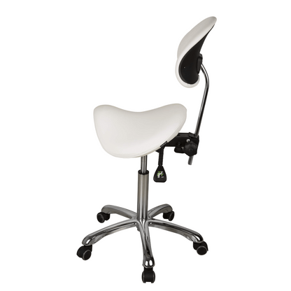 The Lolli Saddle Stool White Adjustable height and back Image 8