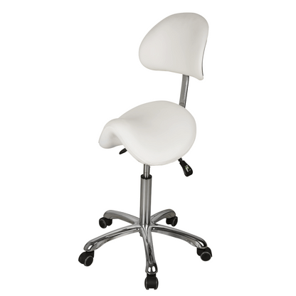 The Lolli Saddle Stool White Adjustable height and back Image 9